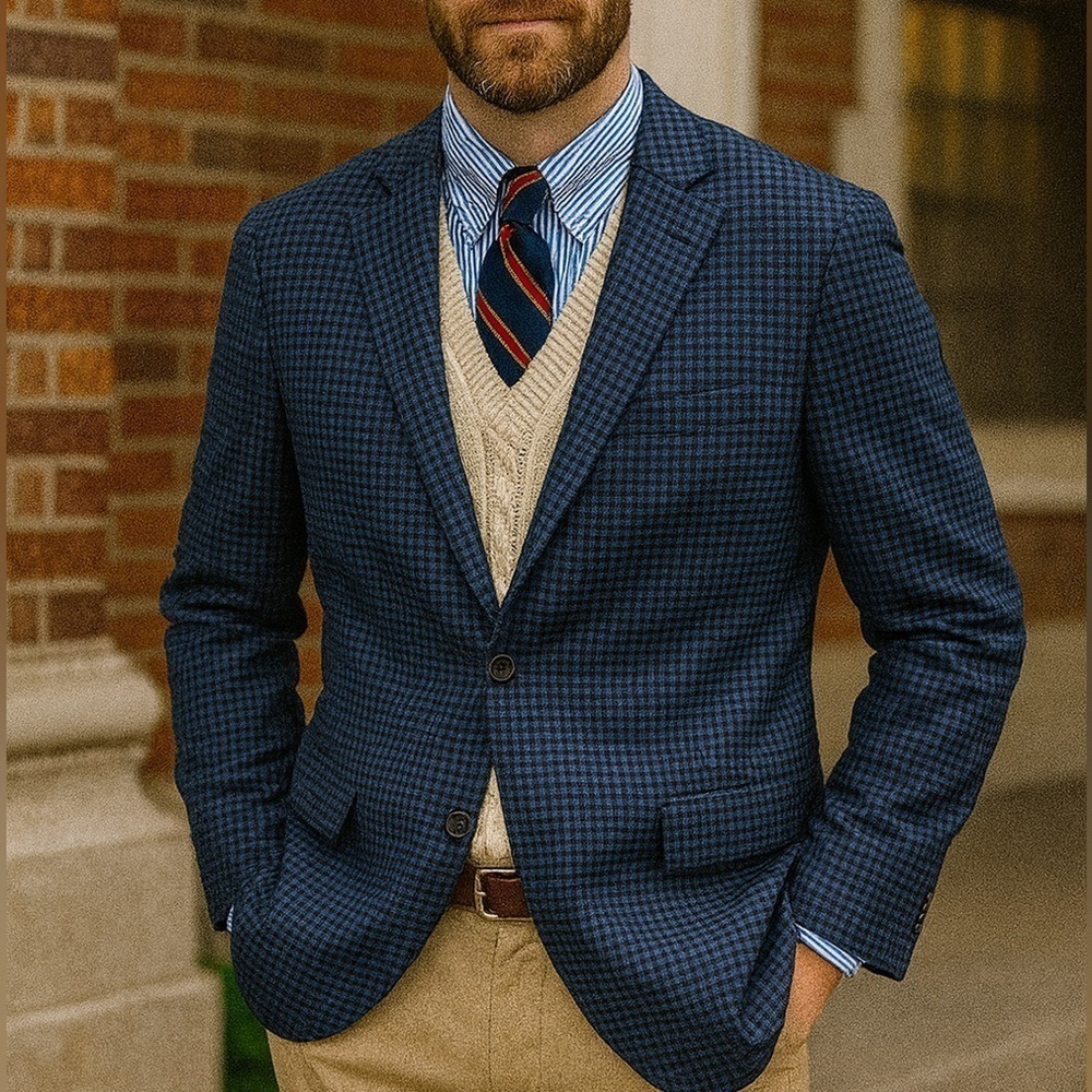Nautica Men’s Blue Plaid Blazer Sport Jacket 38R Casual Preppy Formal Business - Picture 8 of 8